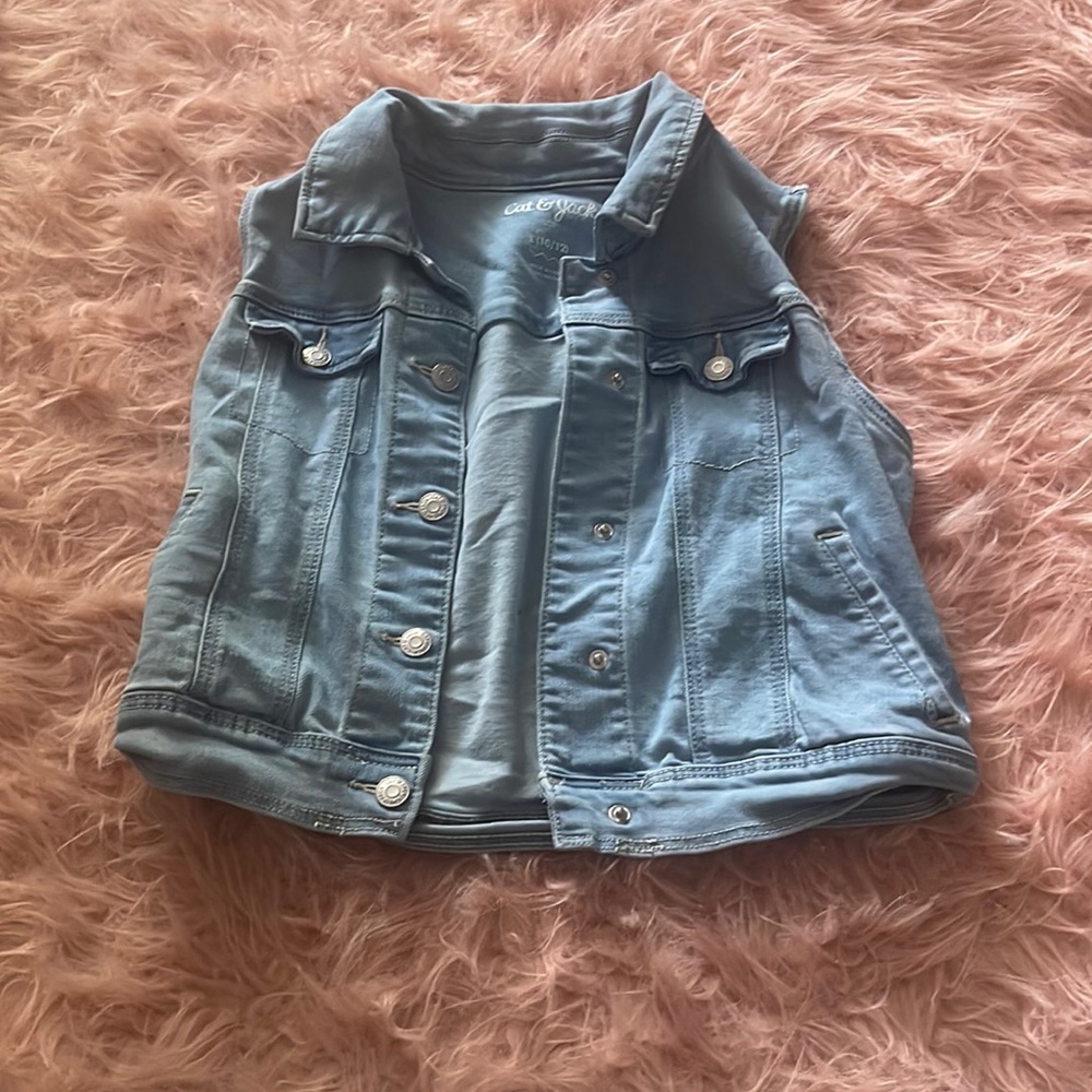 a washed blue jean vest for kids